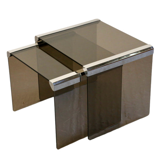 Gallotti & Radice Smoked Glass Tables by Pierangelo Gallotti