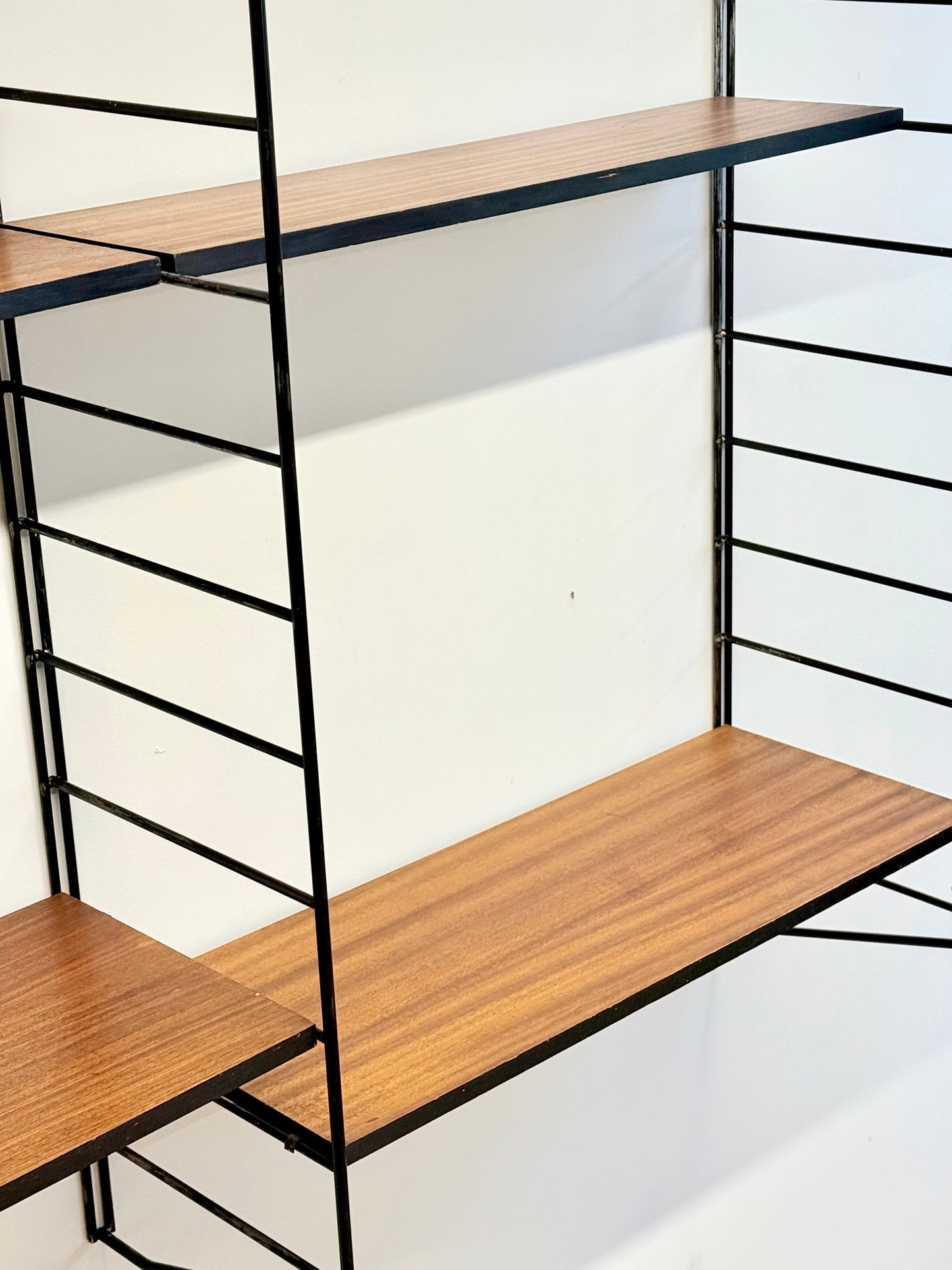Rare 1960s Floating Modular Shelving System Wall Unit By Brianco