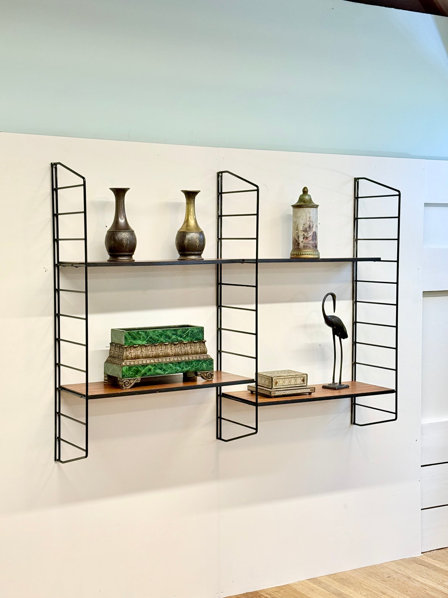 Rare 1960s Floating Modular Shelving System Wall Unit By Brianco