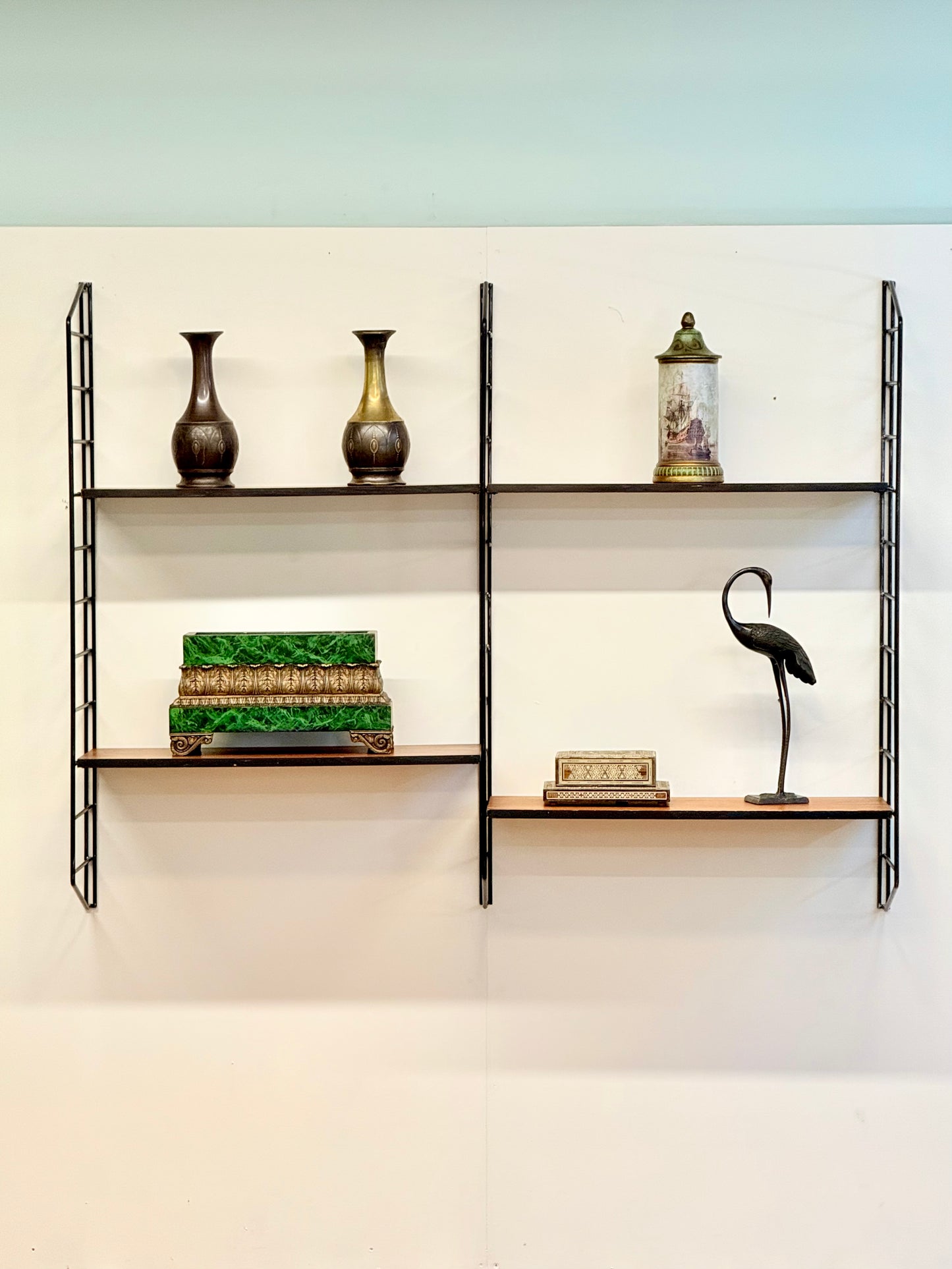Rare 1960s Floating Modular Shelving System Wall Unit By Brianco