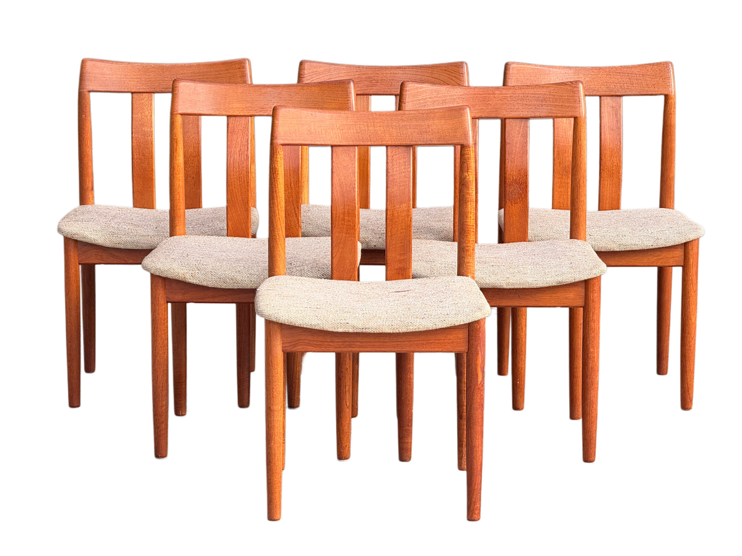 Danish Teak Dining Chairs Set of 6 - Mid-Century Modern Vamdrup Stolefabrik Vintage