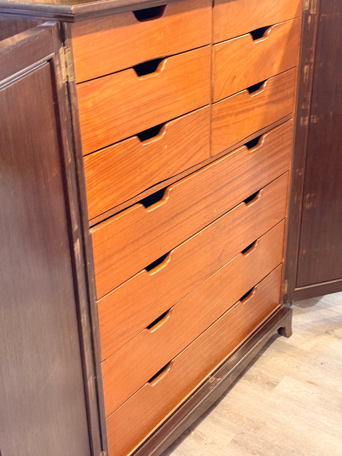 Vintage Early 20th Century All-Drawer Chifferobe Tallboy - Antique Mahogany Chifforobe Chest with 6 Short Over 4 Long Dovetailed Drawers