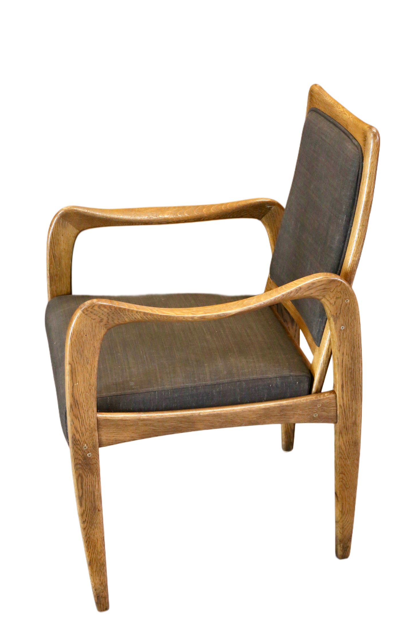 Set of 4 Mid Century Modern Danish Design Sculpted Oak Armchairs