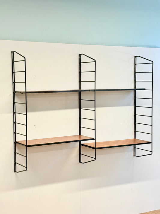Rare 1960s Floating Modular Shelving System Wall Unit By Brianco