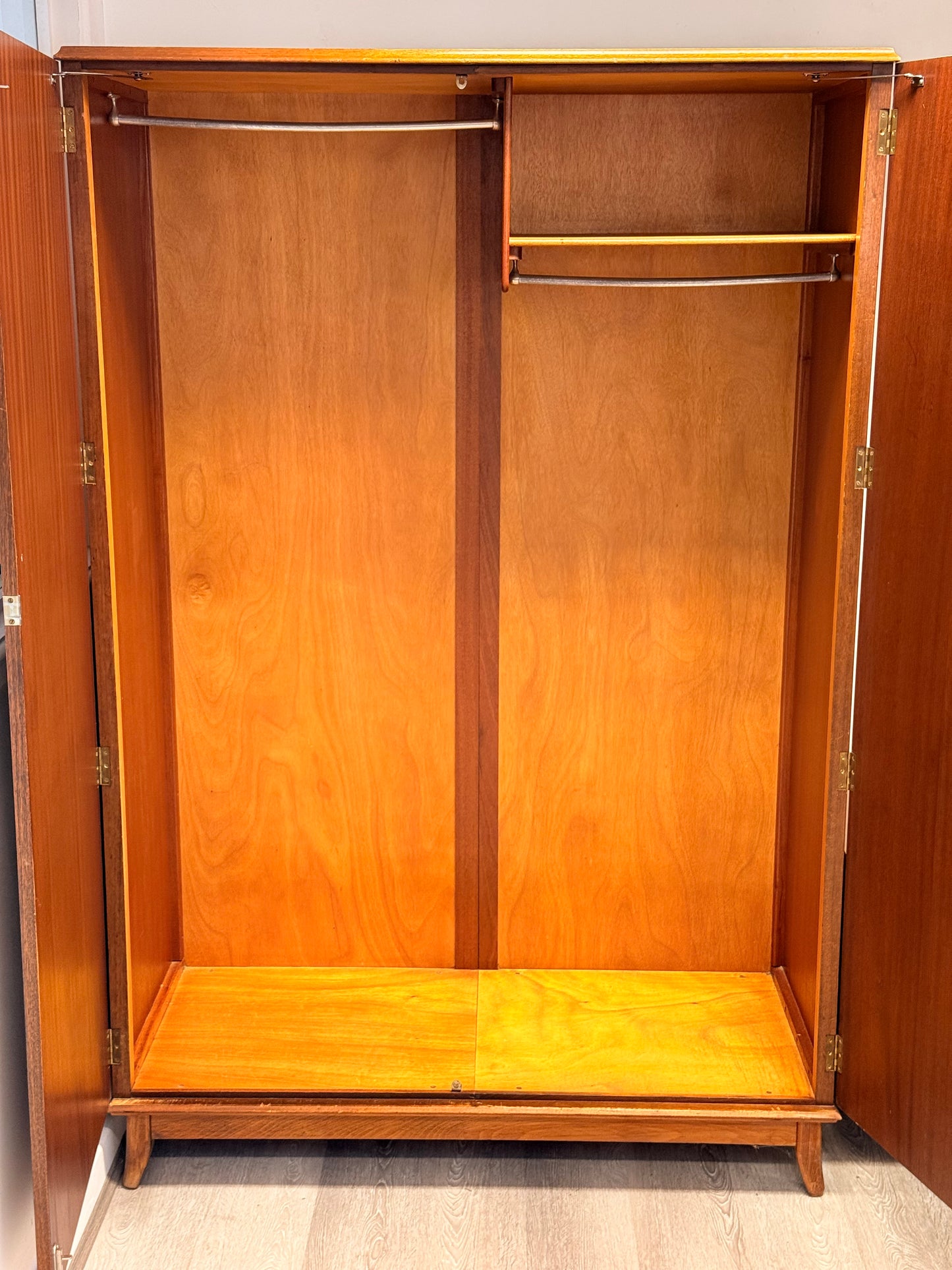 Vintage Mid-Century Afrormosia Wardrobe / Armoire by Robson & Sons Ltd Newcastle