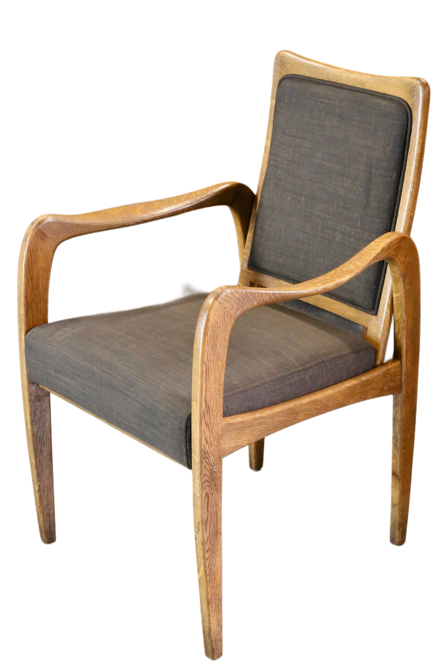 Set of 4 Mid Century Modern Danish Design Sculpted Oak Armchairs