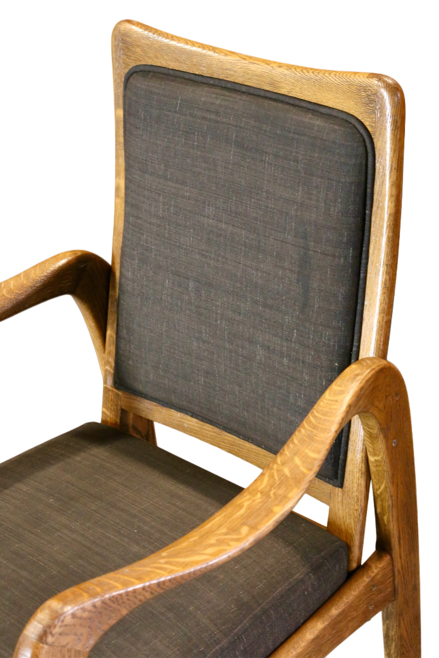 Set of 4 Mid Century Modern Danish Design Sculpted Oak Armchairs