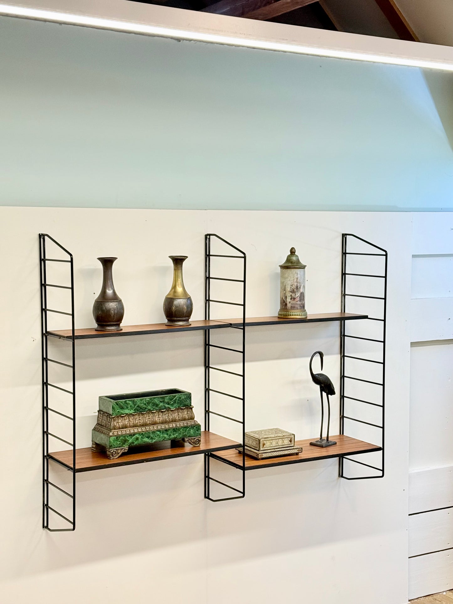 Rare 1960s Floating Modular Shelving System Wall Unit By Brianco