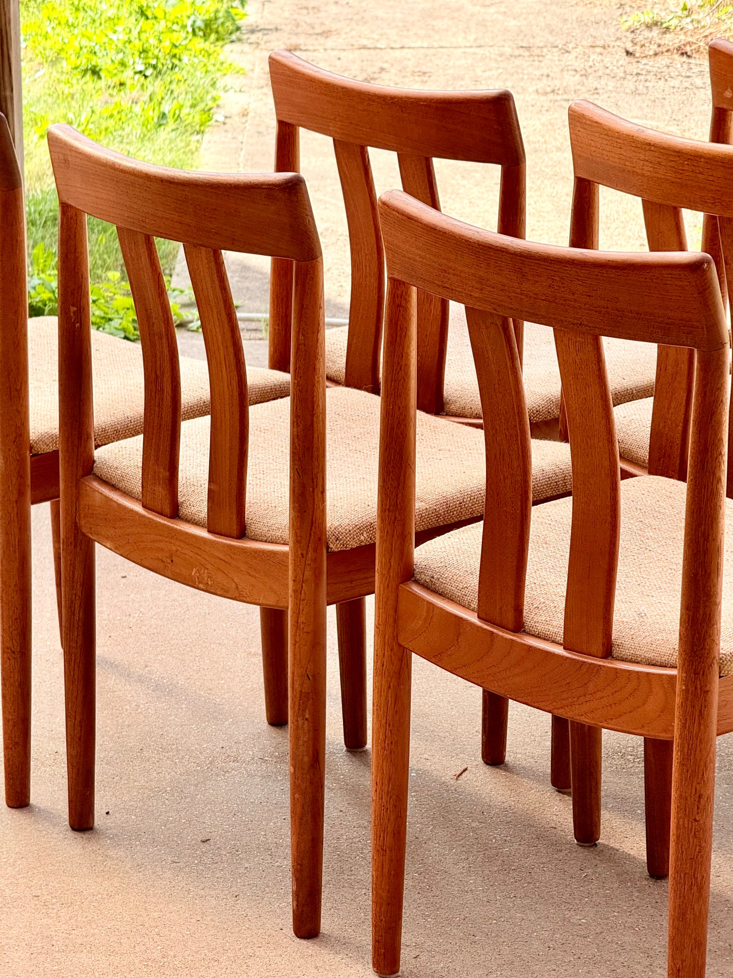 Danish Teak Dining Chairs Set of 6 - Mid-Century Modern Vamdrup Stolefabrik Vintage