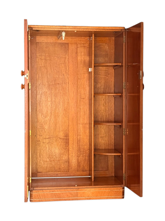 Art Deco Compactum Wardrobe, Walnut With Fitted Integral Interior