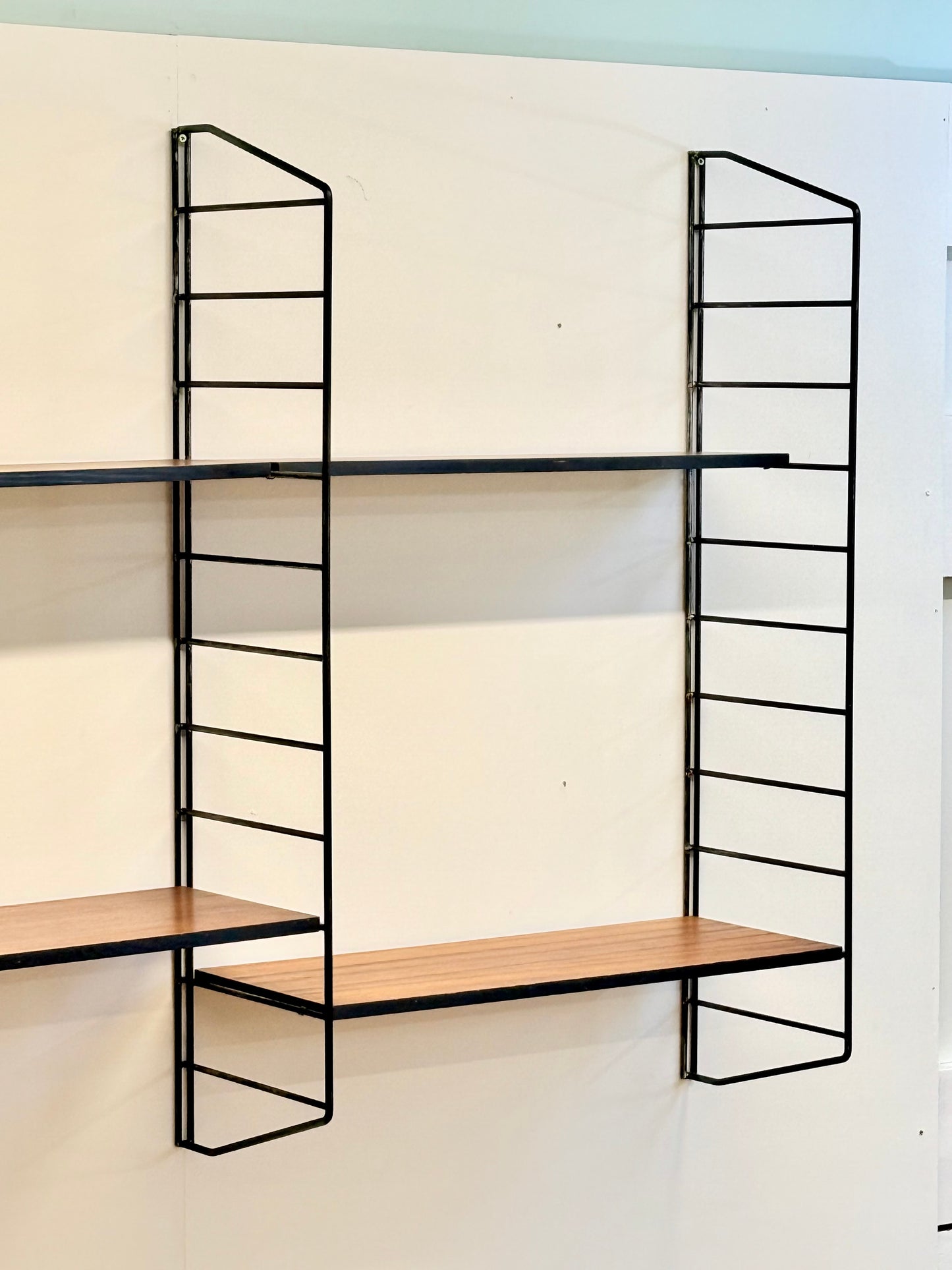 Rare 1960s Floating Modular Shelving System Wall Unit By Brianco