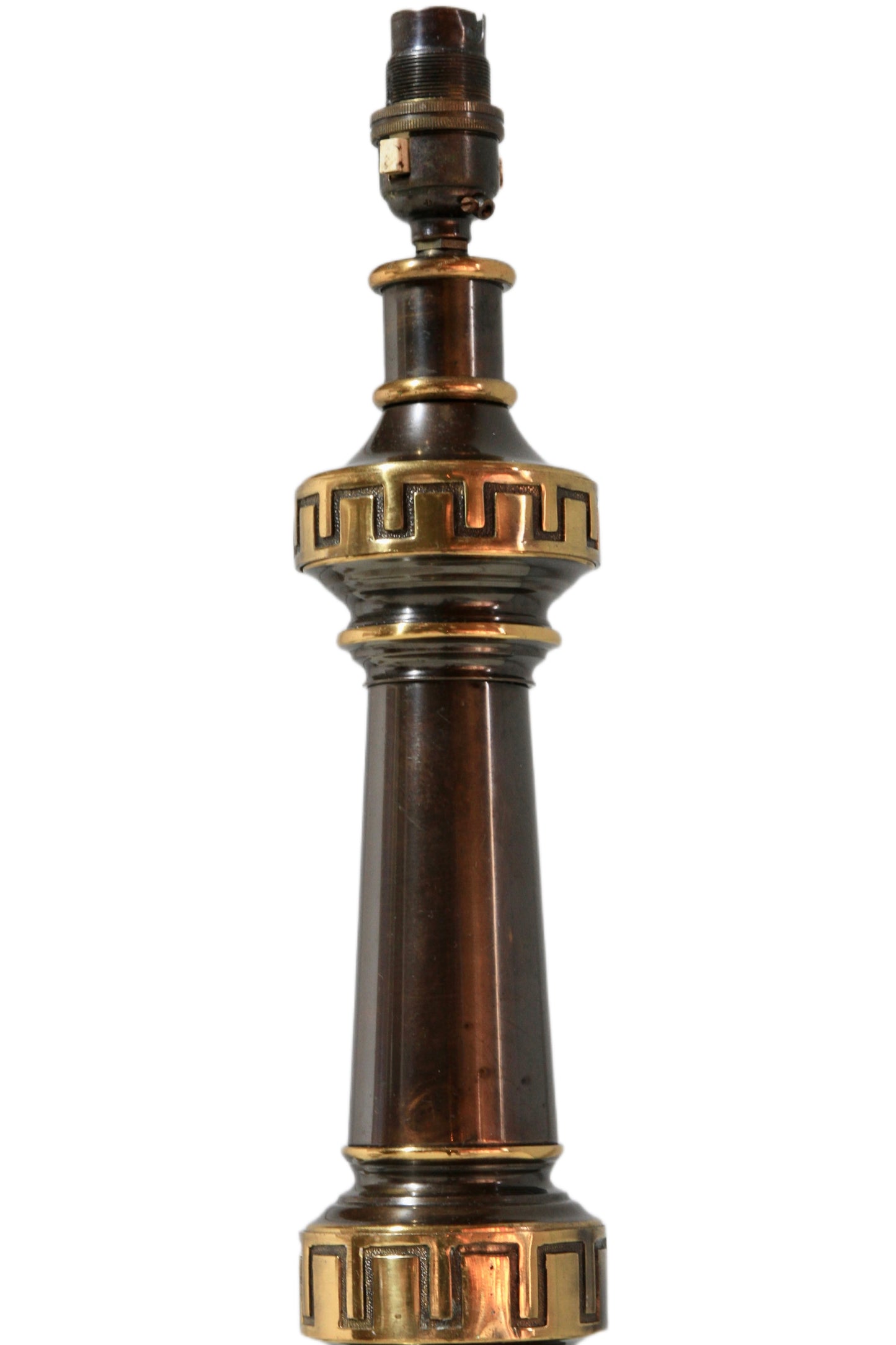 Patinated Bronze Table Lamp Base, Neoclassical Design