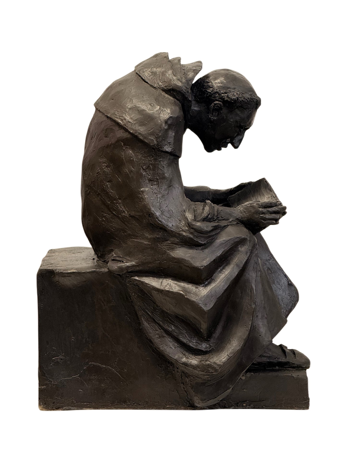 William Lazard (b.1936) - “Reading Monk” Fibreglass Sculpture, Signed & Dated 1995