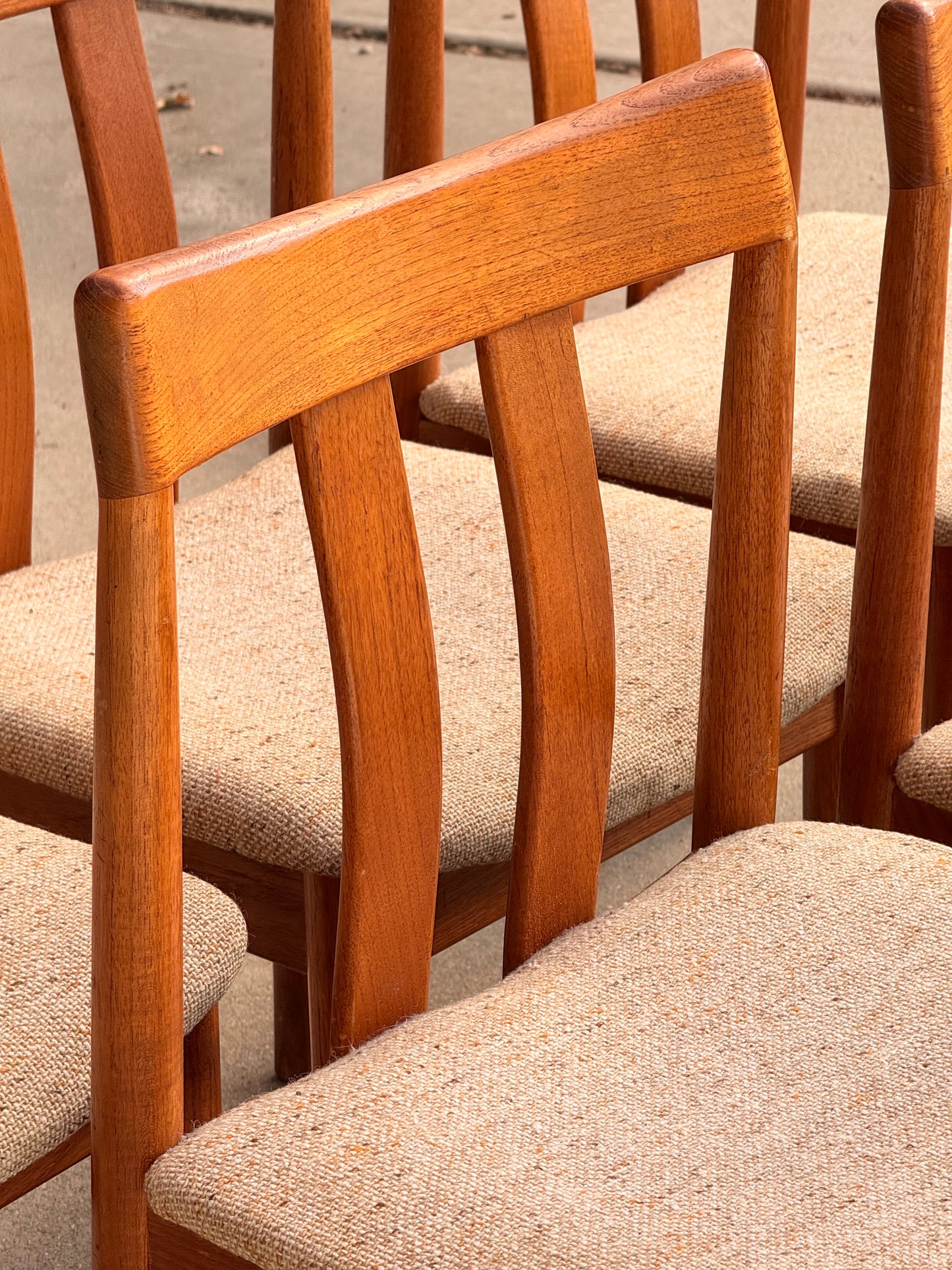 Danish Teak Dining Chairs Set of 6 - Mid-Century Modern Vamdrup Stolefabrik Vintage
