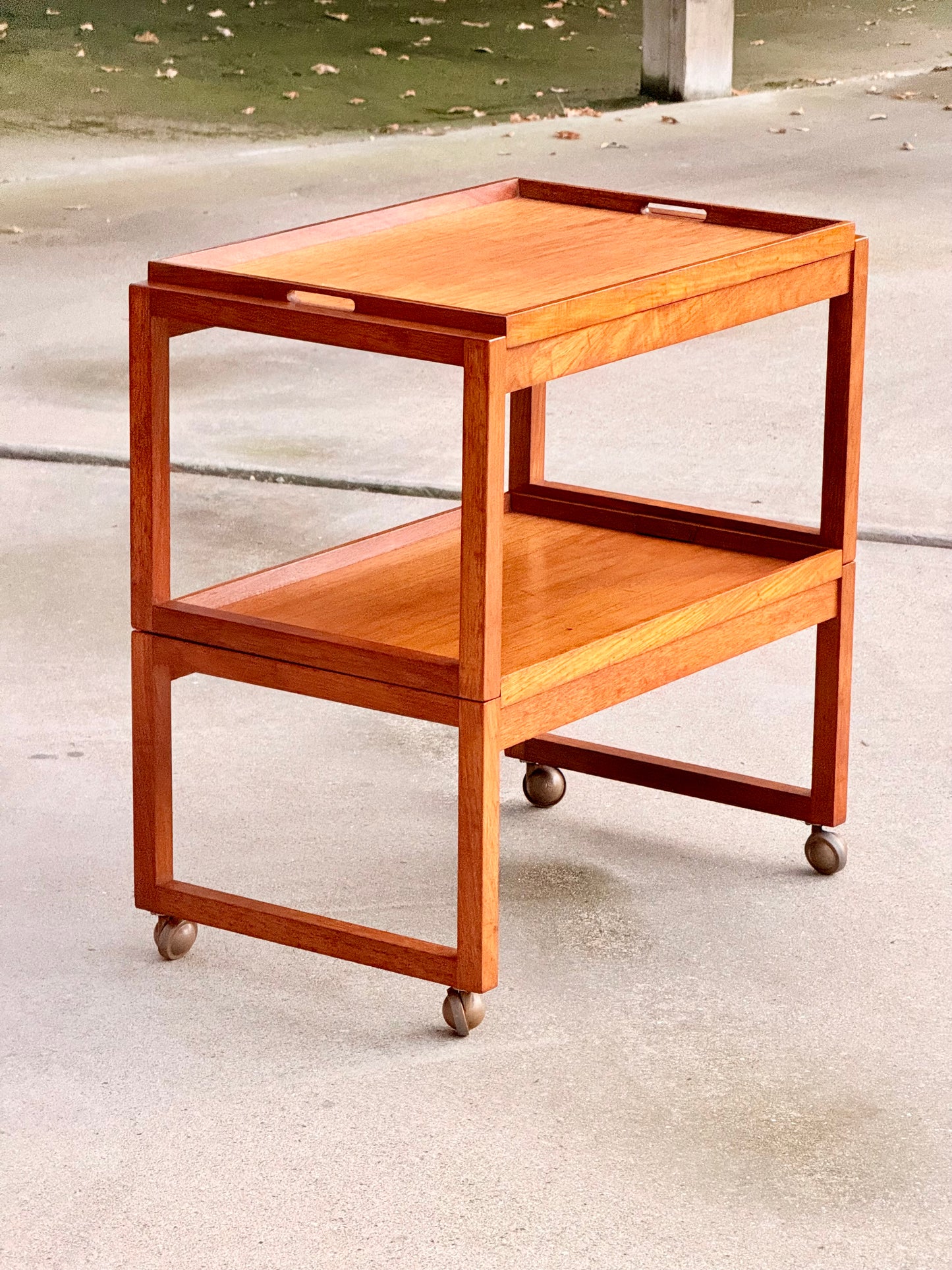 Vintage 1960s White & Newton Metamorphic Teak Serving Trolley - Modular Midcentury Modern British Design Bar Cart with Detachable Tray