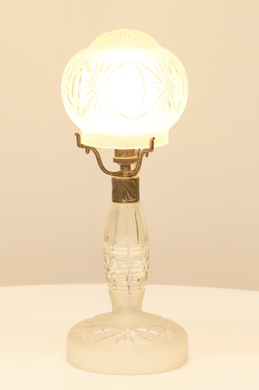 Fine Vintage Cut Crystal Glass Mushroom Form Table Lamp – image 15
