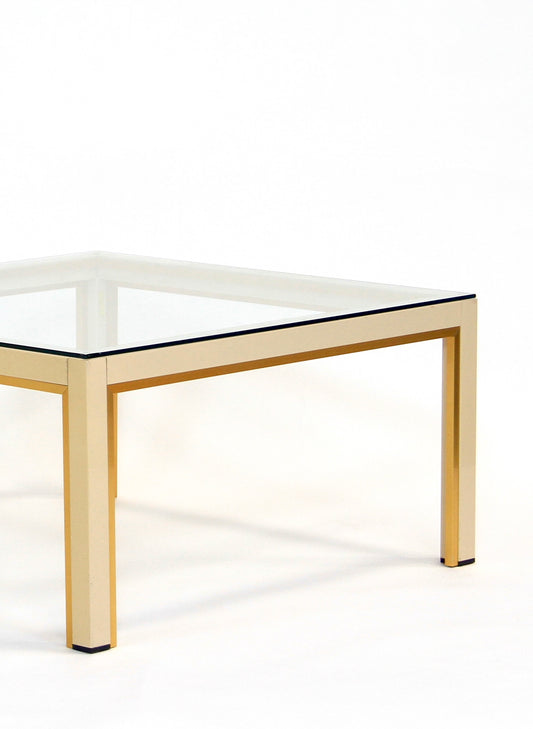 Romeo Rega Italy 1970s Gilt Painted Square Coffee Table
