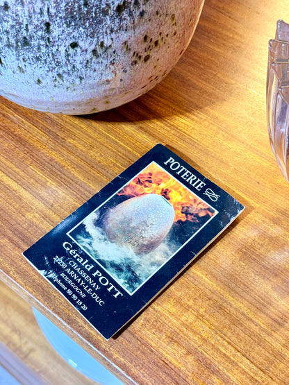 Gérald Pott (1936–2021) Wood-Fired Stoneware Vase – Bulbous Form, Multicoloured Reduction Glaze