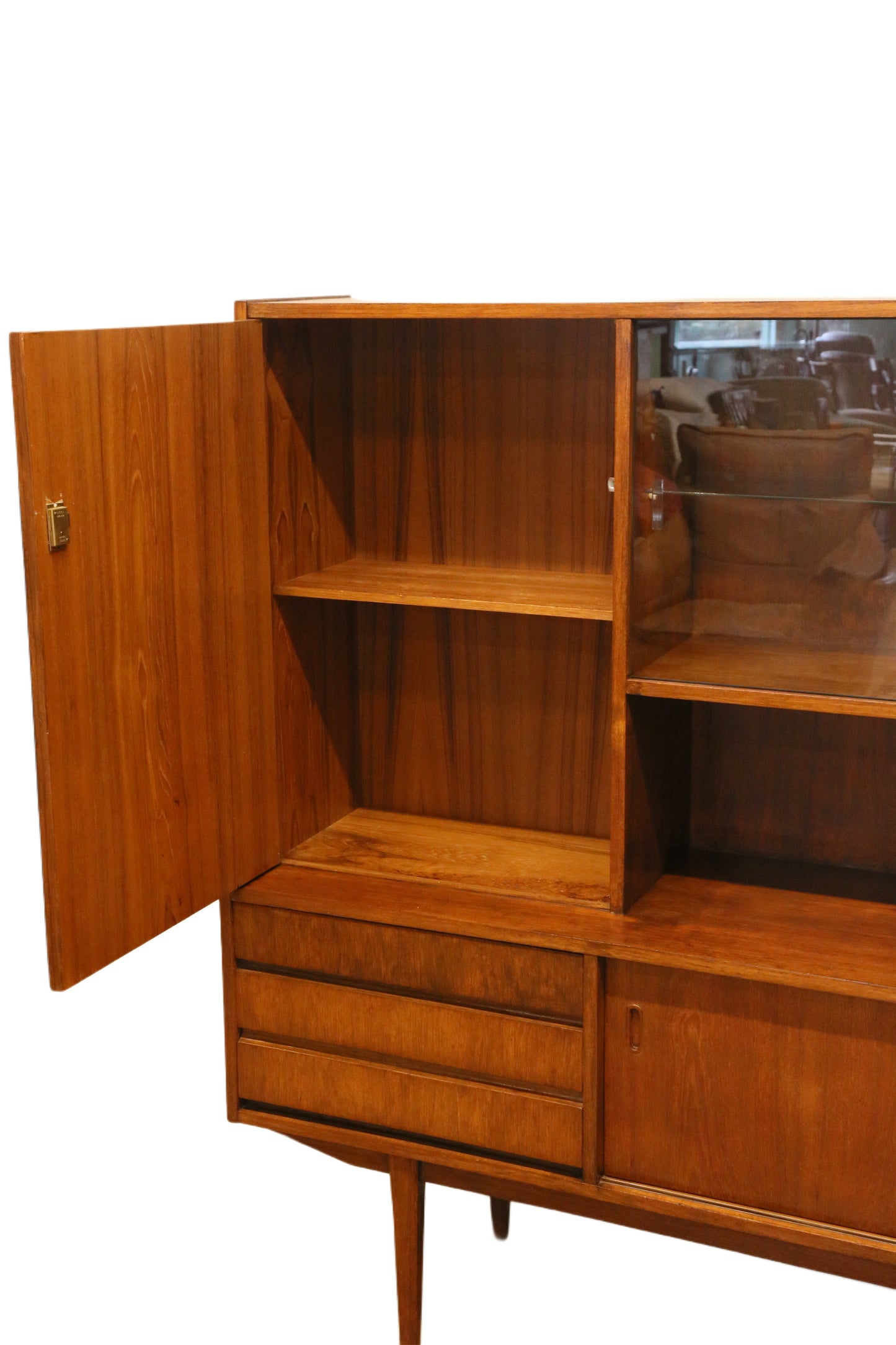 Mid Century Modern Danish Design Teak Highboard