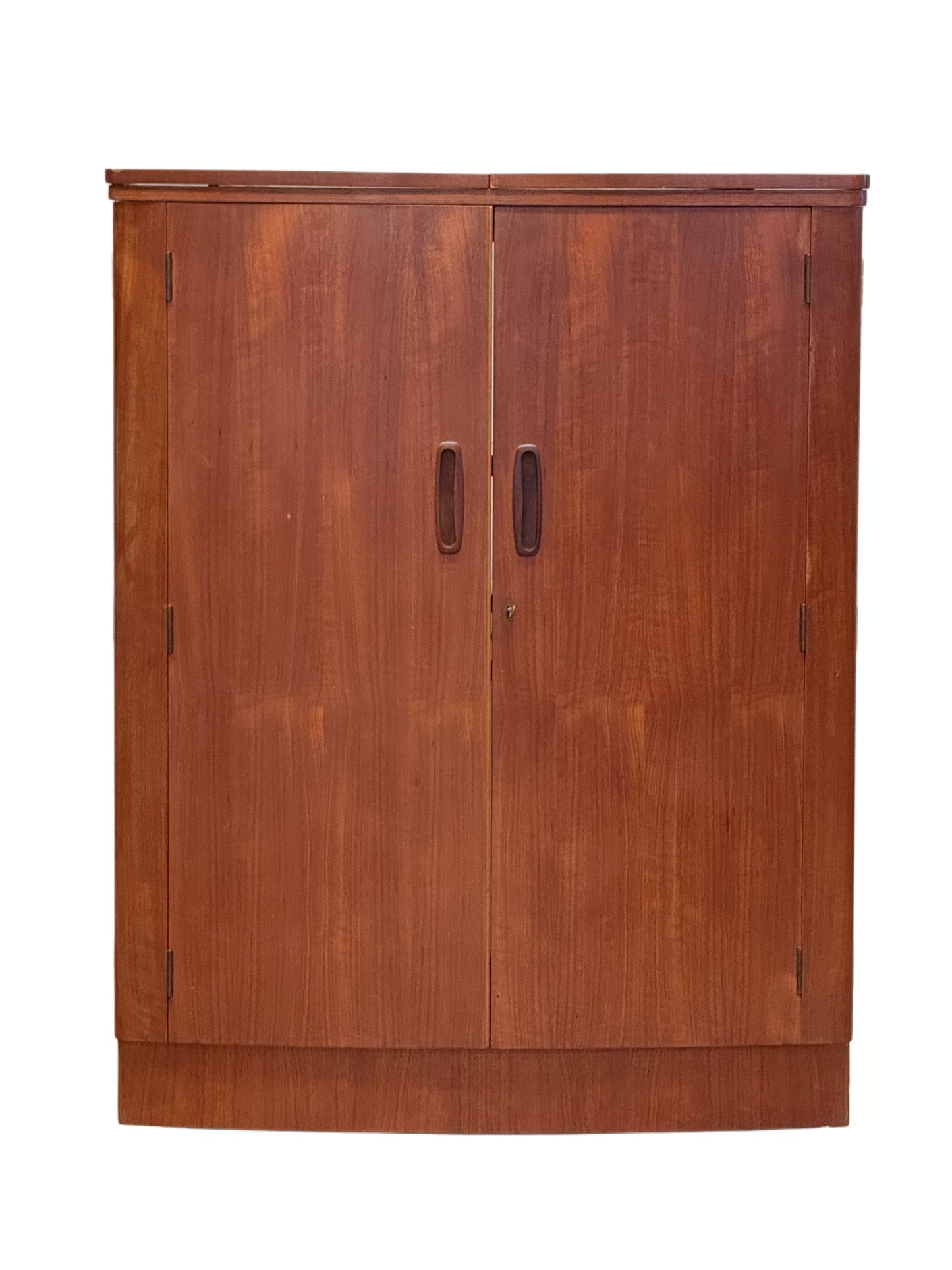 Vintage Turnidge of London Teak Cocktail Bar Cabinet – Mid-Century Flip-Top, 1960s