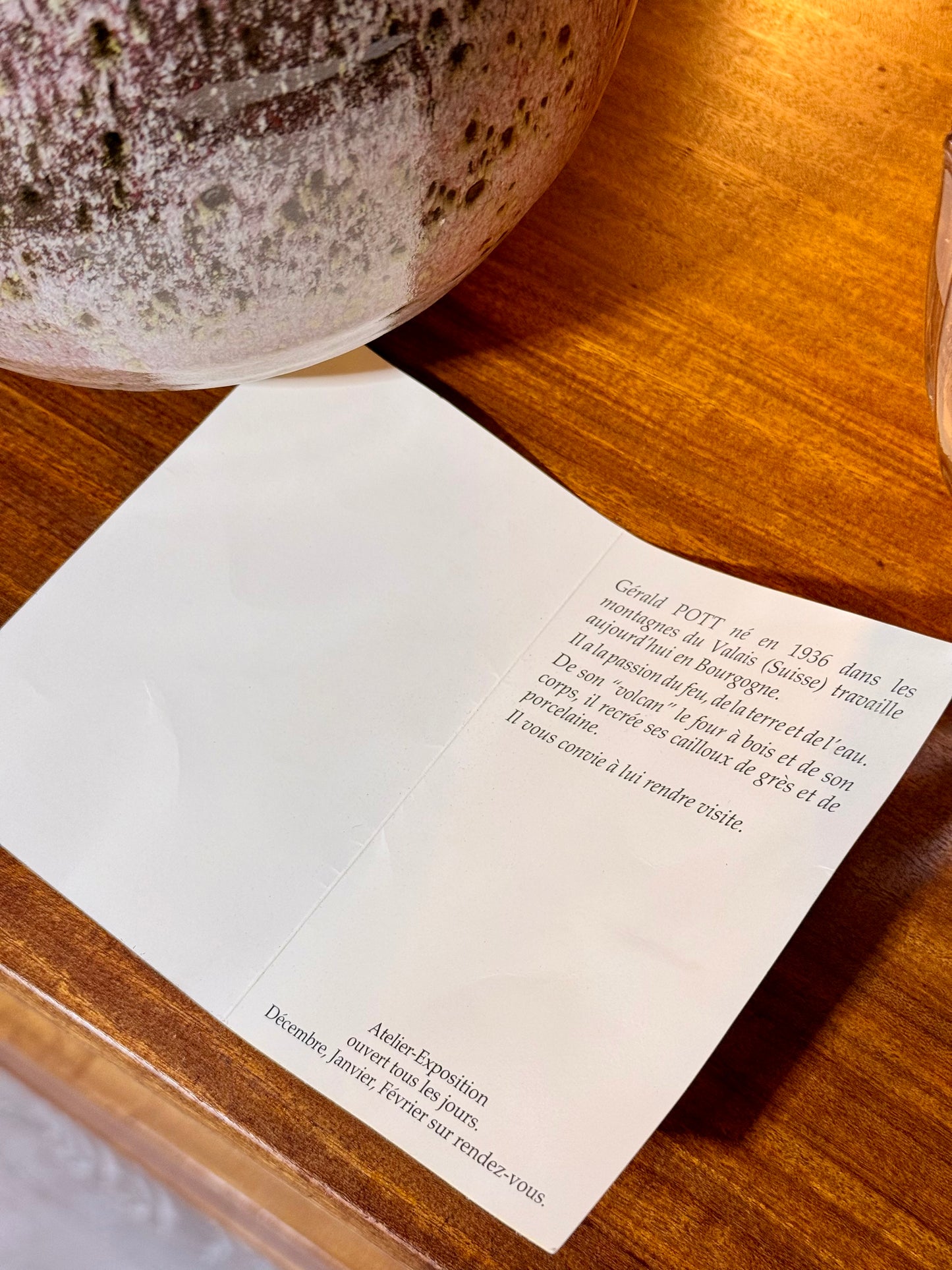 Gérald Pott (1936–2021) Wood-Fired Stoneware Vase – Bulbous Form, Multicoloured Reduction Glaze