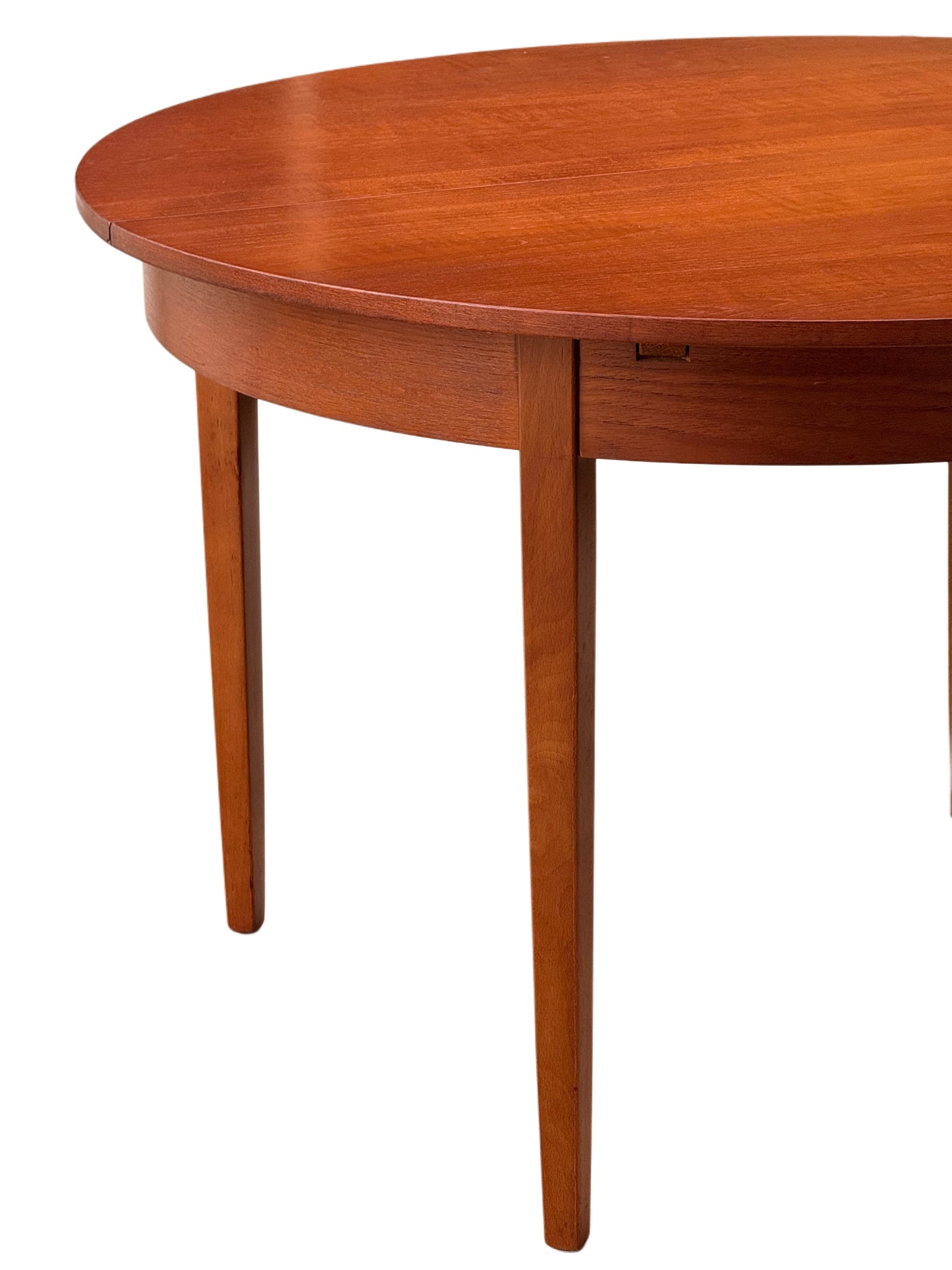 Mid Century Danish Design Round Teak Extending Dining Table.