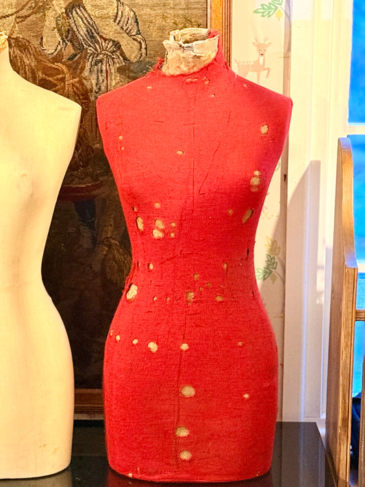 Vintage Stockman Paris (Est. 1867) Dress Form Mannequin – Red, Wasp Waist