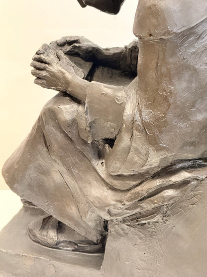 William Lazard (b.1936) - “Reading Monk” Fibreglass Sculpture, Signed & Dated 1995