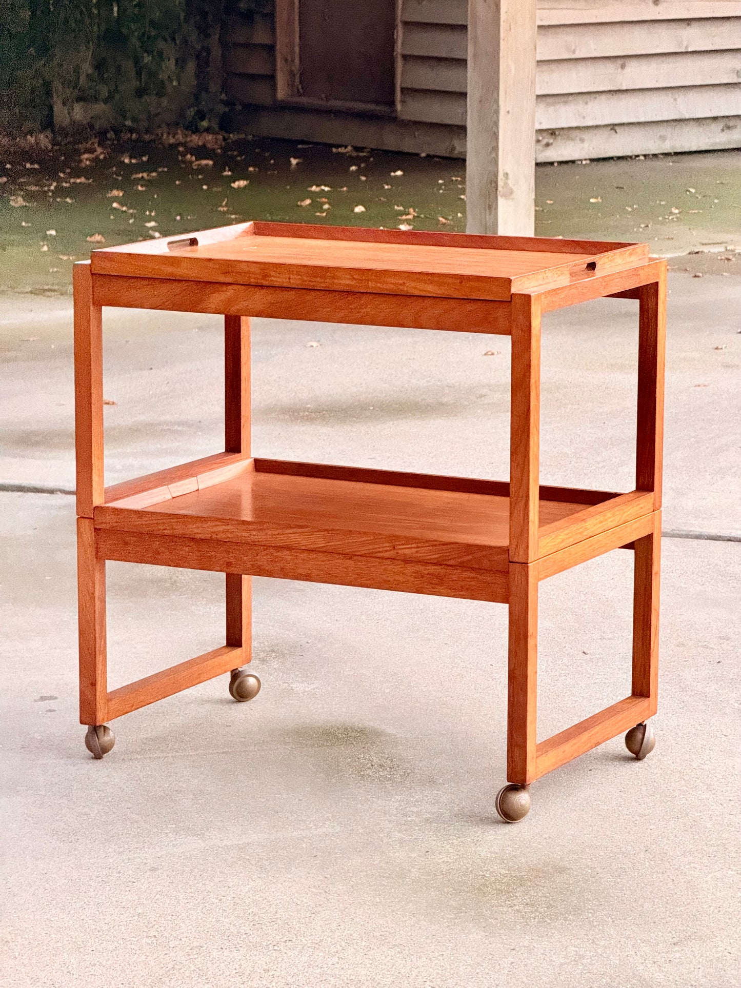 Vintage 1960s White & Newton Metamorphic Teak Serving Trolley - Modular Midcentury Modern British Design Bar Cart with Detachable Tray