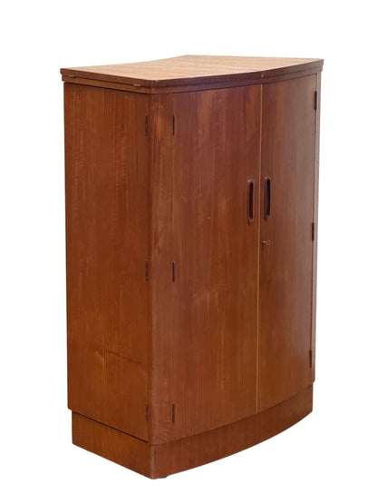 Vintage Turnidge of London Teak Cocktail Bar Cabinet – Mid-Century Flip-Top, 1960s