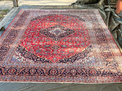Large Persian Kashan Rug 410 x 292cm Hand Knotted Wool Carpet