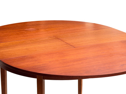 Mid Century Danish Design Round Teak Extending Dining Table.