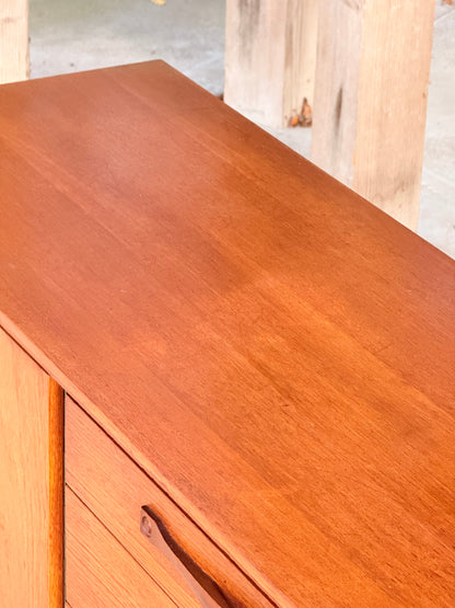 Beautility Teak Sideboard, Mid-Century Masterpiece with Sculptural Trestle Base, 1960s British Craftsmanship