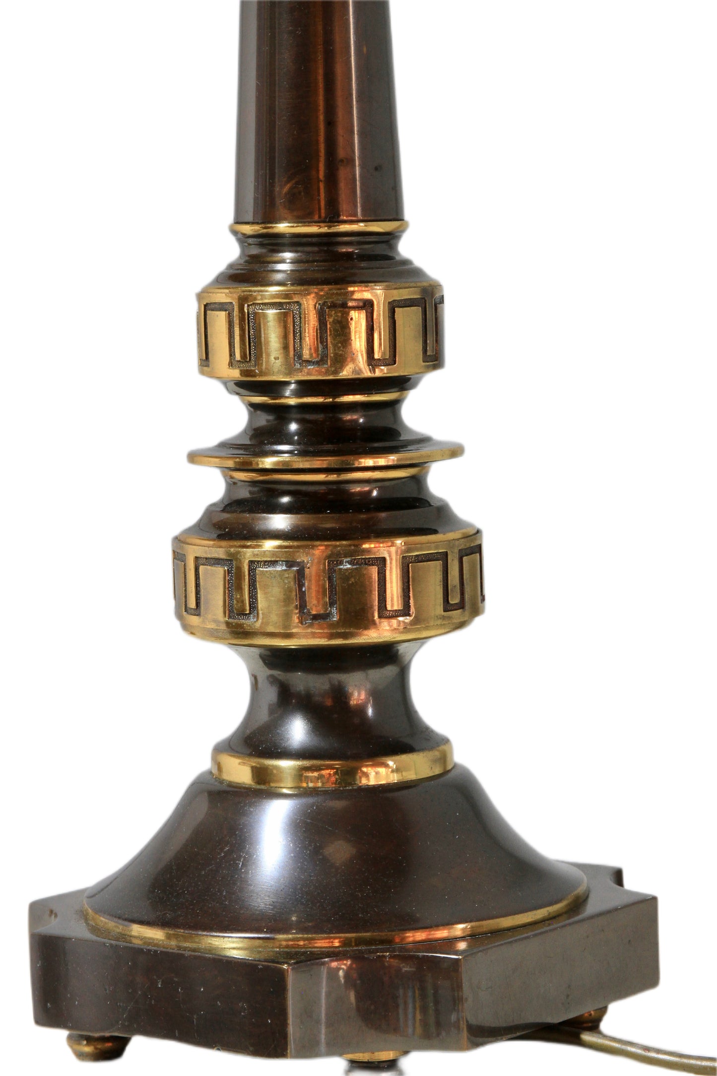 Patinated Bronze Table Lamp Base, Neoclassical Design