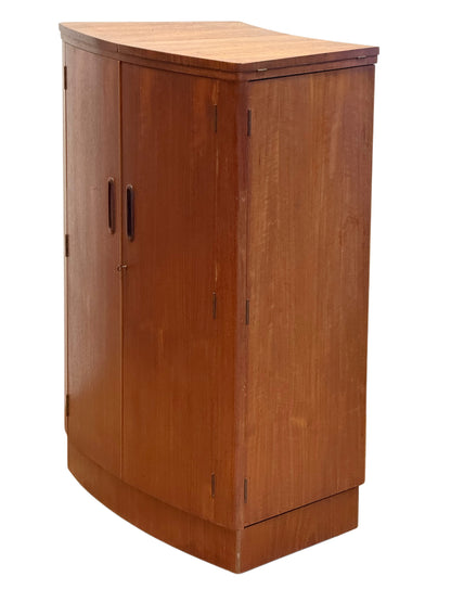 Vintage Turnidge of London Teak Cocktail Bar Cabinet – Mid-Century Flip-Top, 1960s