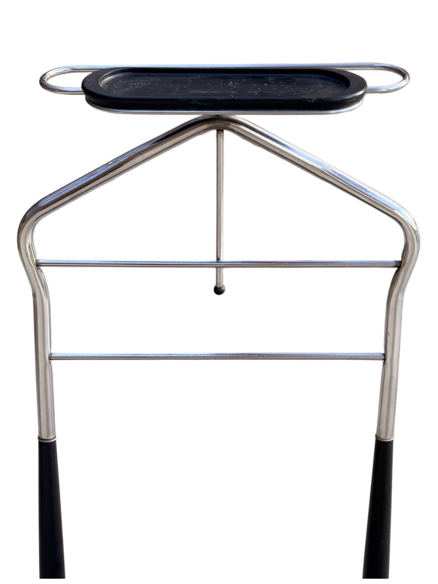 Mid-Century Chrome Valet Chair - 1950s Gentleman’s Suit Hanger 122cm