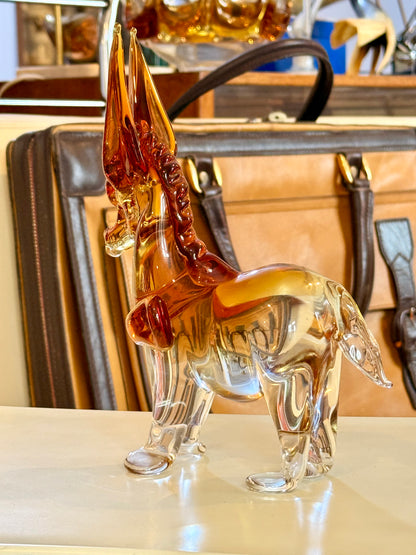 Licio Zanetti Signed Murano Glass Donkey - Vintage Venetian Mid-Century Sculpture