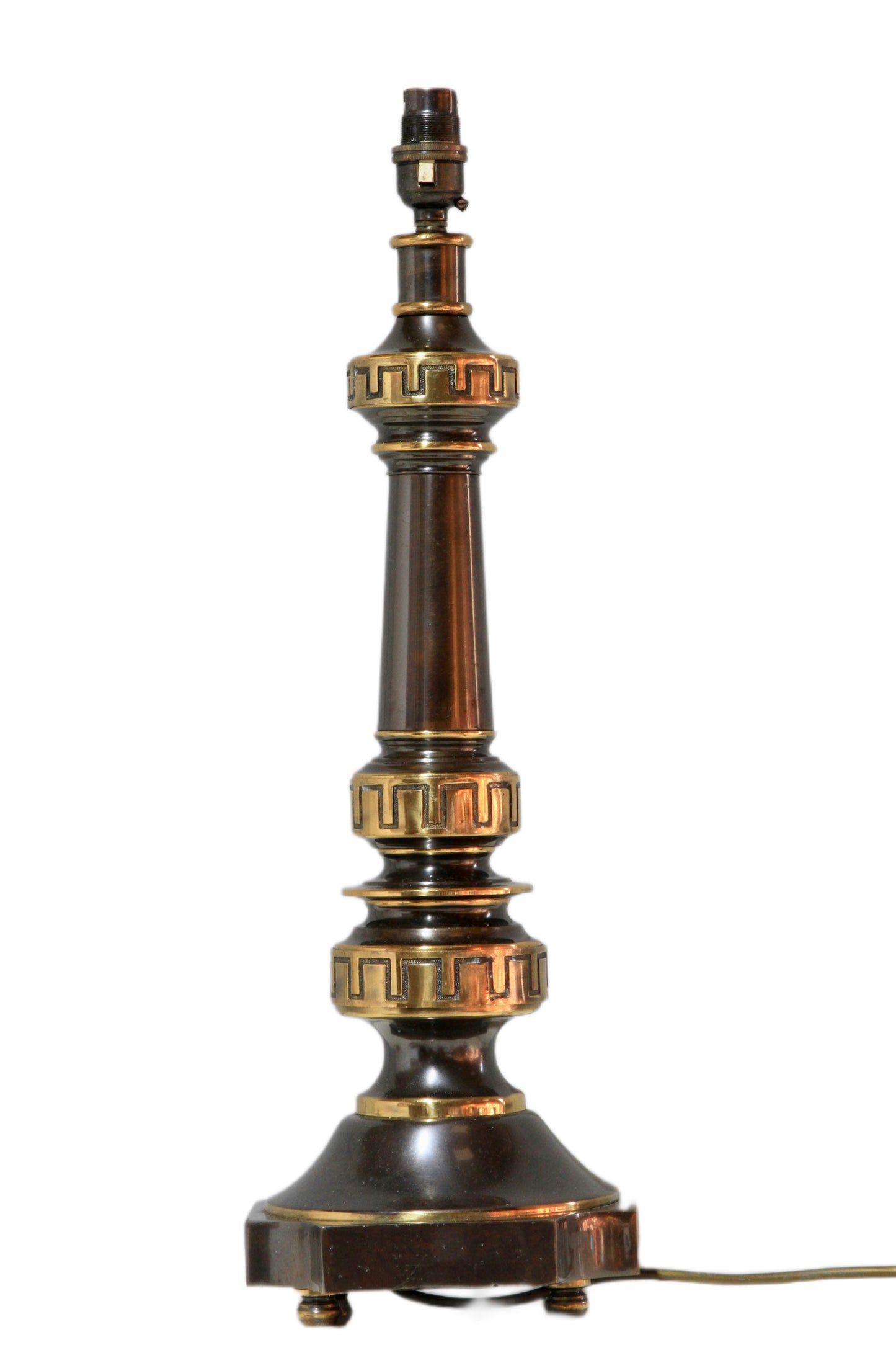 Patinated Bronze Table Lamp Base, Neoclassical Design