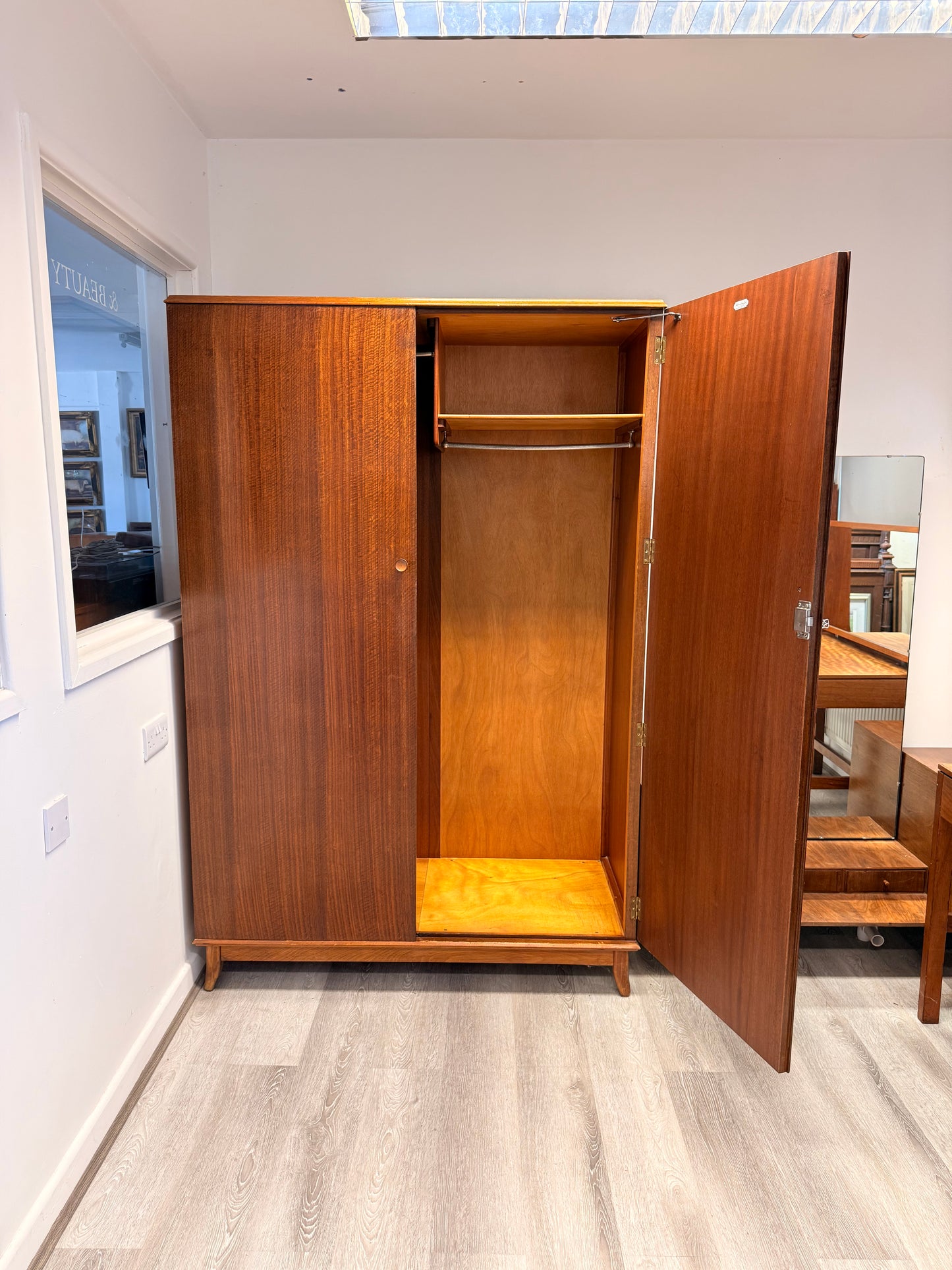 Vintage Mid-Century Afrormosia Wardrobe / Armoire by Robson & Sons Ltd Newcastle