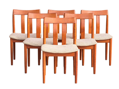 Danish Teak Dining Chairs Set of 6 - Mid-Century Modern Vamdrup Stolefabrik Vintage