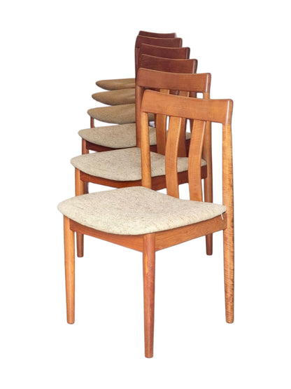 Danish Teak Dining Chairs Set of 6 - Mid-Century Modern Vamdrup Stolefabrik Vintage