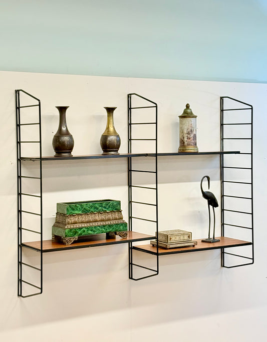 Rare 1960s Floating Modular Shelving System Wall Unit By Brianco