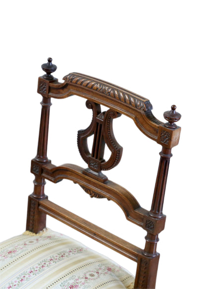 Pair, Antique Mahogany Lyre Back Side Chairs