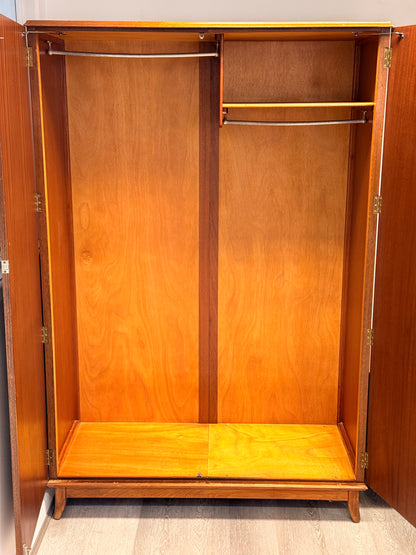 Vintage Mid-Century Afrormosia Wardrobe / Armoire by Robson & Sons Ltd Newcastle