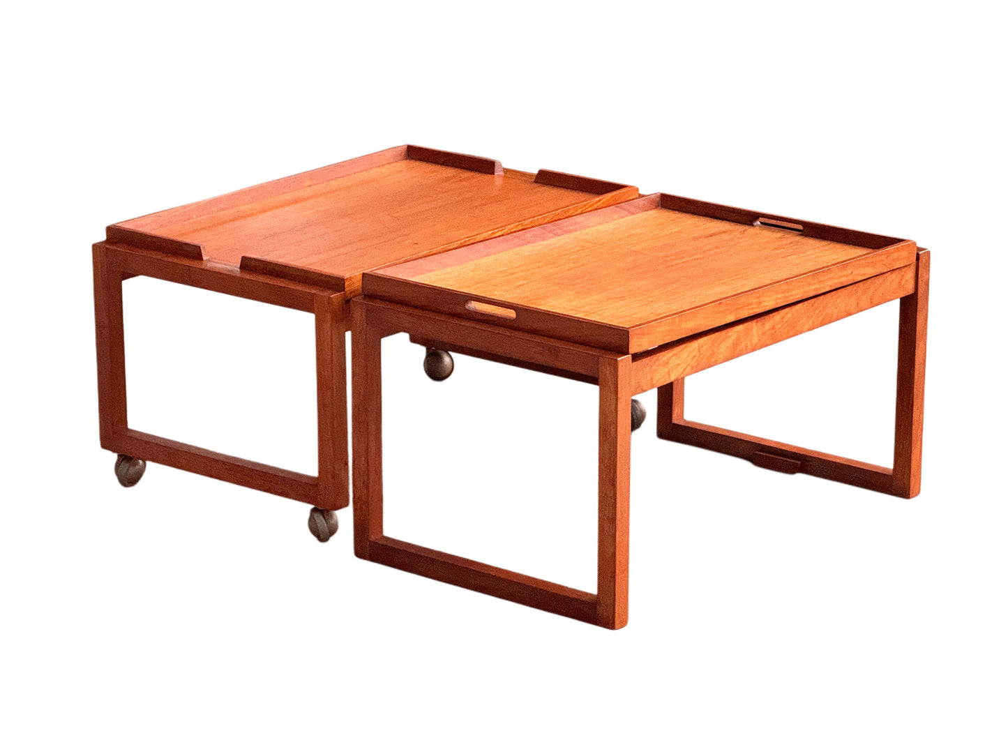 Vintage 1960s White & Newton Metamorphic Teak Serving Trolley - Modular Midcentury Modern British Design Bar Cart with Detachable Tray