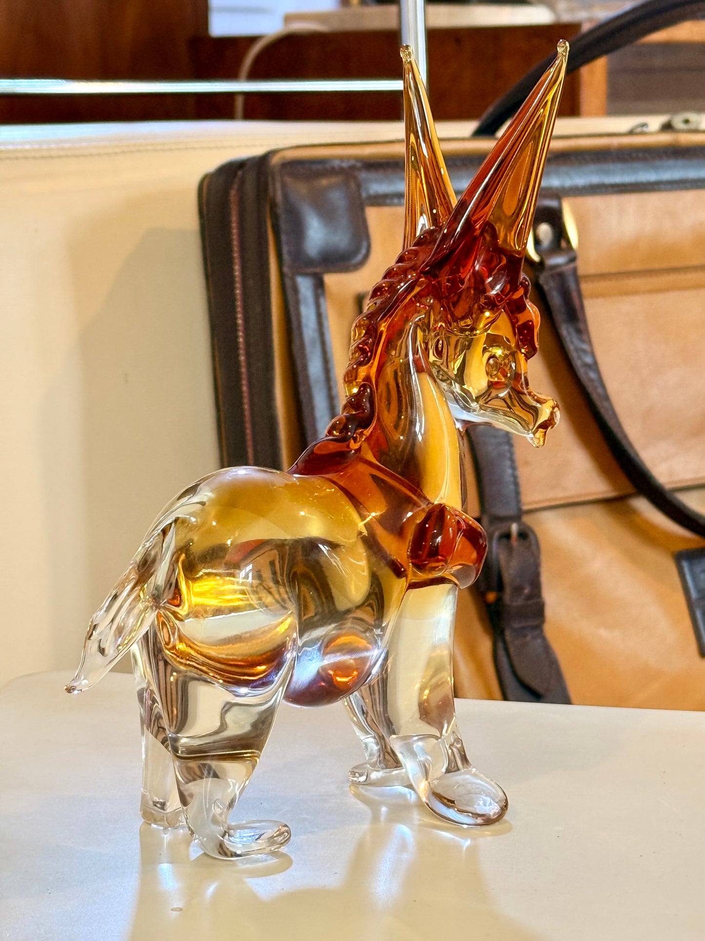 Licio Zanetti Signed Murano Glass Donkey - Vintage Venetian Mid-Century Sculpture