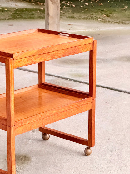 Vintage 1960s White & Newton Metamorphic Teak Serving Trolley - Modular Midcentury Modern British Design Bar Cart with Detachable Tray