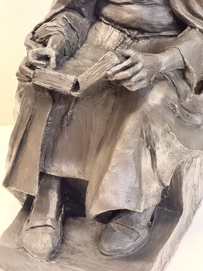 William Lazard (b.1936) - “Reading Monk” Fibreglass Sculpture, Signed & Dated 1995