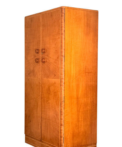 Art Deco Compactum Wardrobe, Walnut With Fitted Integral Interior
