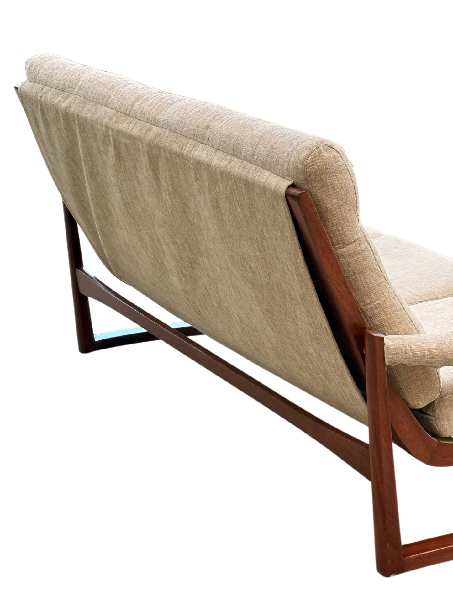 Guy Rogers Virginia 3 Seater Sofa - Afromosia Teak Beige - Mid Century Modern